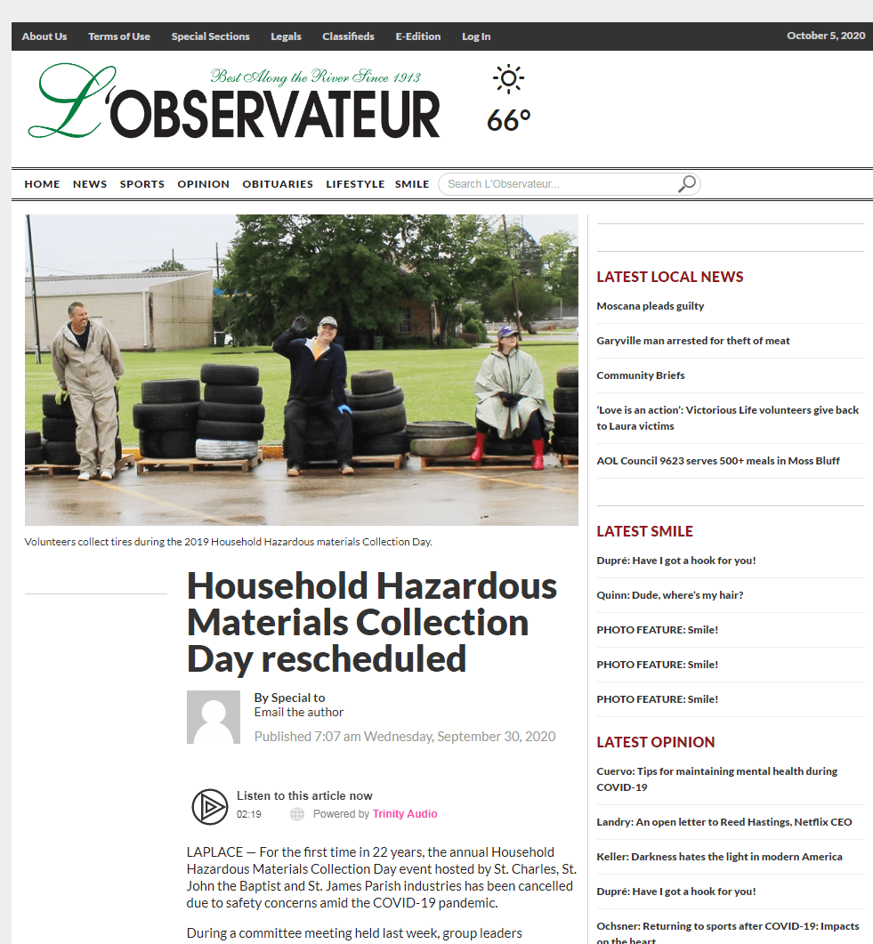 Household Hazardous Material Collection Day New & Press